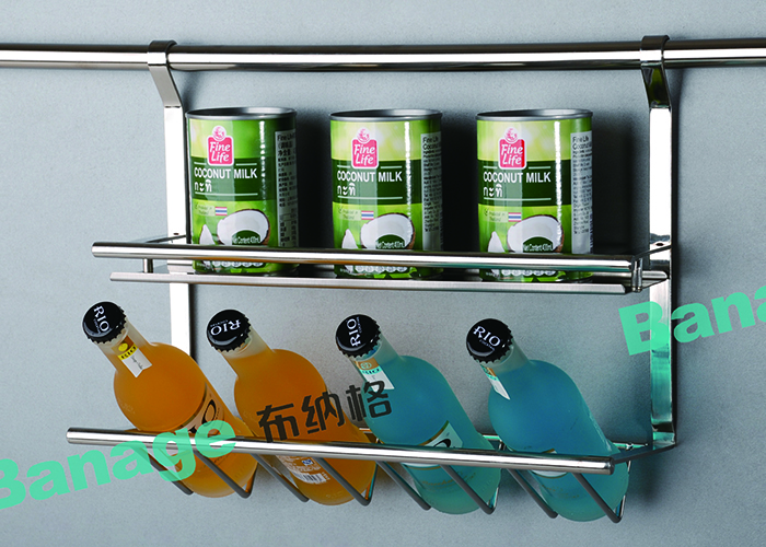 Double-layer oblique bottle rack