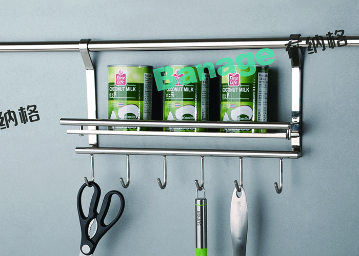 Single-layer storage six-hook rack